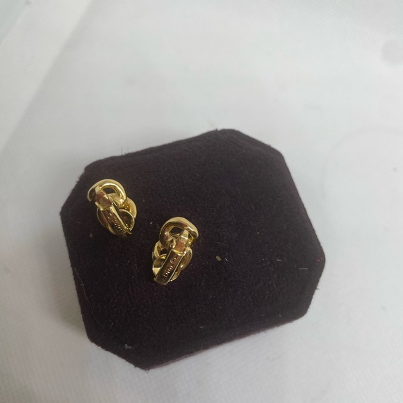 VTG Christian Dior Gold Chain-Link Clip-On Earring 100% Authentic - Picture 3 of 3